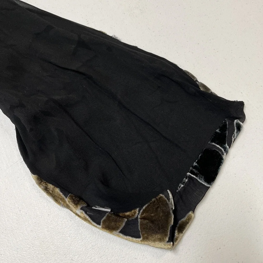 Black Burnout Sheer Burnout Velvet‎ Scarf Whimsigoth Fairy Grunge Event Glam